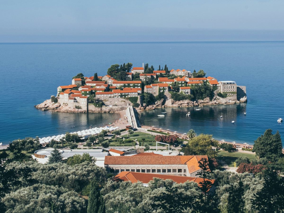 Sveti Stefan island village on the Montenegrin coast